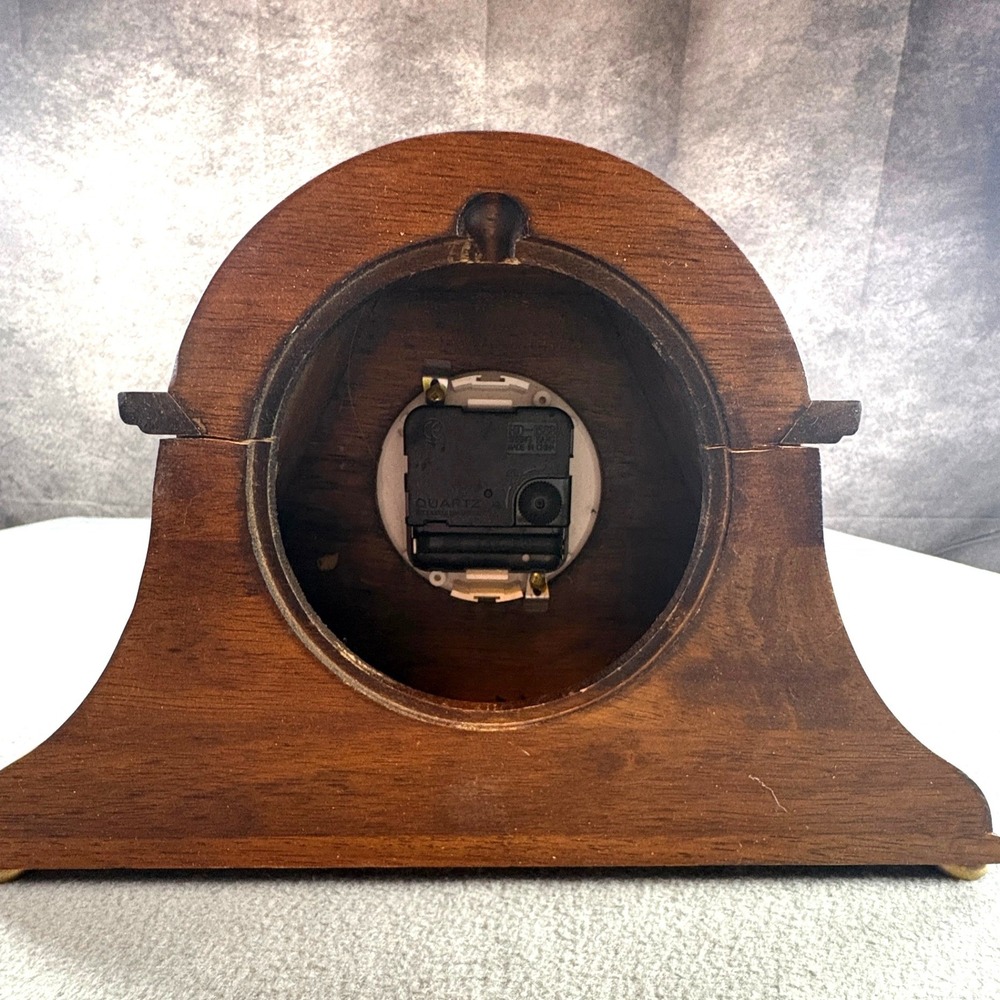 Siecle Collection Wood Mantel Clock Vintage Tambour Style Roman Numerals Parts - Picture 5 of 9